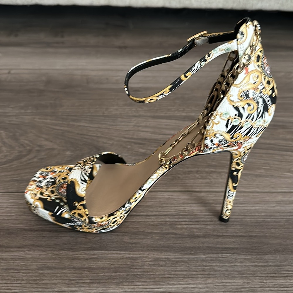 BRAND NEW in Original Box ALDO Scarlett Chain Ankle Strap Sandal Heels - Picture 3 of 8